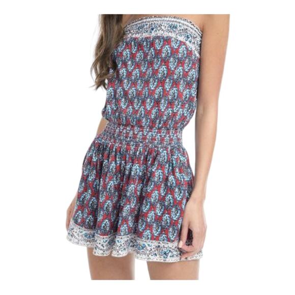 Ella Moss Revolve Bordeaux Tapestry Romper in Brick Cotton Size Large - Picture 1 of 11